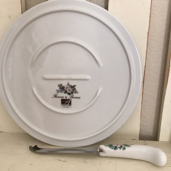 Serving, Cheese, Charcuterie Plate w/knife Flowers and Berries: Andrea by Sadek - Picture 2 of 5